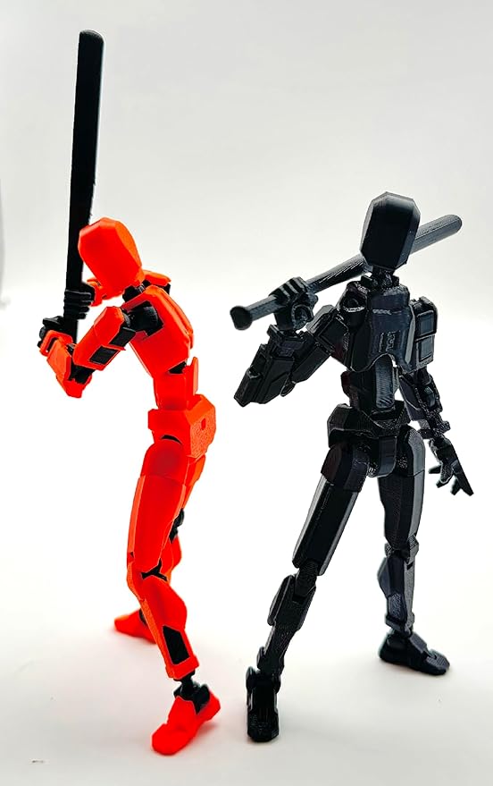 3D Printed 5.54-inch Multi-Jointed Action Figures Dummy13, Full Body Mechanical Movable Toy, Multiple Accessories, Hand Painted Figure, Desk Decoration, Creative Gifts (Sport-set3)