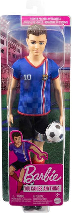 Barbie Careers Ken Fashion Doll & Accessory, Soccer Player with Cropped Hair, #10 Uniform, Tall Socks, Cleats & Ball