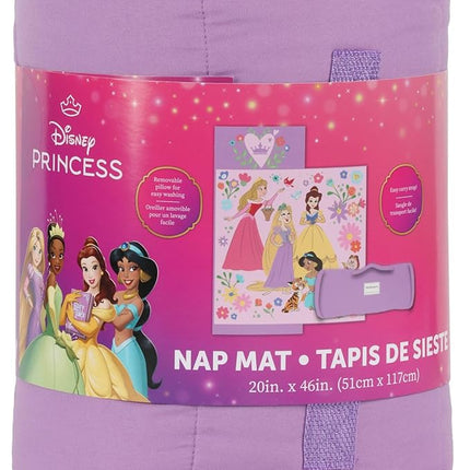 Jay Franco Kids Nap Mat with Embedded Pillow & Blanket – Soft 46"x20" Microfiber Sleeping Bag with Name Tag & Handle