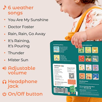 Cali's Books You Are My Sunshine Music Book Toddlers 1-3 Years Old - Nursery Rhymes Musical Book, Headphone Jack, Interactive Baby Sound Book, Singing Toy Children Girls Learning Song Toy Toddler Boys