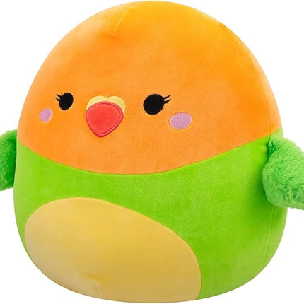 Squishmallows Original 14-Inch Plath Green and Orange Lovebird - Official Jazwares Plush (Large)