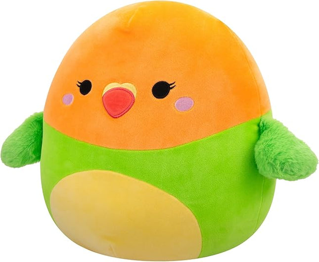 Squishmallows Original 14-Inch Plath Green and Orange Lovebird - Official Jazwares Plush (Large)