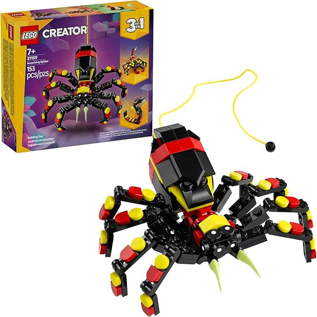 LEGO Creator 3 in 1 Wild Animals Surprising Spider Toy - Building Toy with 3 Build Options, Spider, Scorpion, or Snake - Animal Figures for Kids, Boys & Girls, Ages 7+ - Gift Idea for Birthday - 31159
