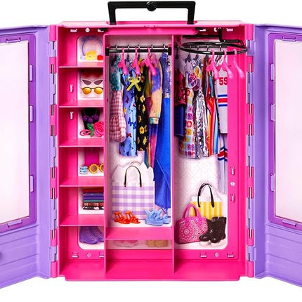 Barbie Fashionistas Ultimate Closet Portable Fashion Toy with Doll, Clothing, Accessories and Hangers, Gift for 3 Years Old and Up