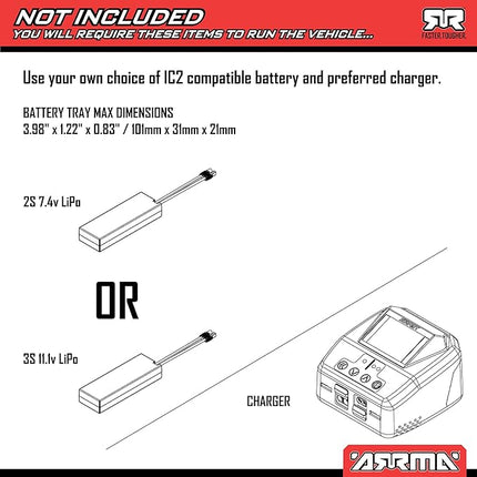 ARRMA RC Truck Mojave GROM 4X4 223S BLX BRUSHLESS Small Scale Desert Truck RTR (Battery and Charger Not Included) with DSC, Black, ARA2304T1