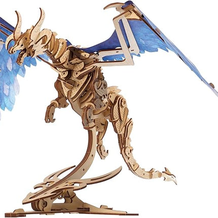 UGEARS 3D Wooden Puzzles for Adults - Windstorm Dragon 3D Puzzle - Mechanical Model Kits for Adults to Build - DIY Building Set Gifts for Fathers Day - 320 Pcs