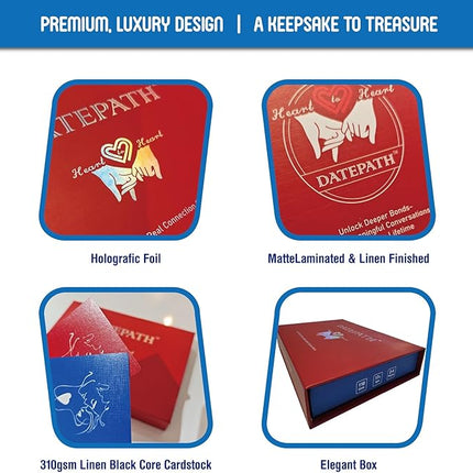 DATEPATH Deep Conversation Cards for Couples - 110 Question Game for 2-4 Players to Build Intimacy, Fun Dating Game for New or Established Couples, Relationship Card Game for Adults Date Night