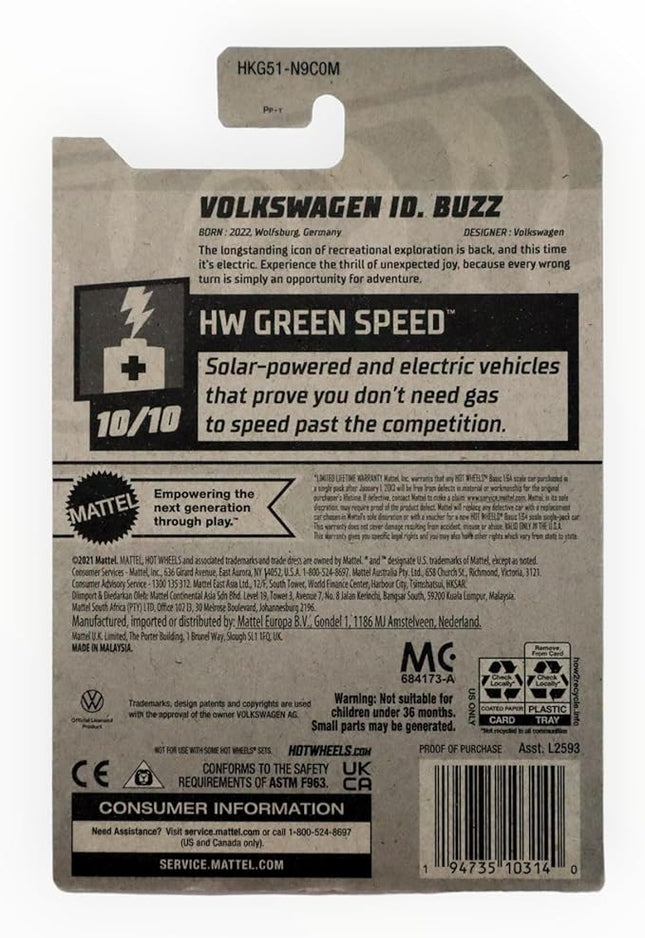 Hot Wheels Volkswagen ID Buzz, HW Green Speed 10/10 [Yellow] 173/250