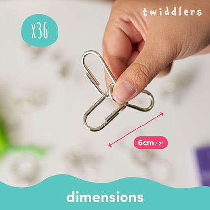 THE TWIDDLERS 36 Metal Brain Teaser Puzzles for Kids & Adults (4 Levels) - Disentanglement Mind Teaser Puzzles with Pouch - Party Favor, Educational Gift