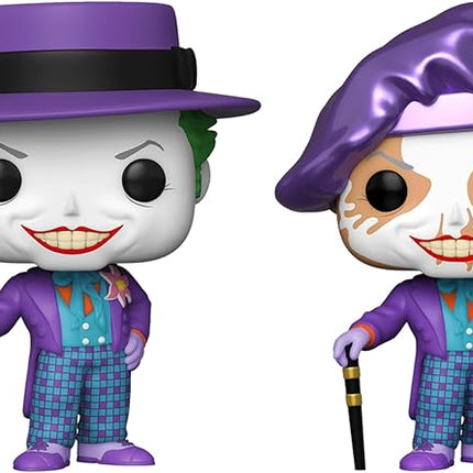 Funko Pop! DC Heros: Batman (1989) – The Joker with Hat #337 Common & Chase 2-Pack Bundle #337