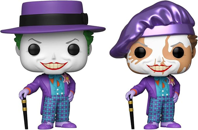Funko Pop! DC Heros: Batman (1989) – The Joker with Hat #337 Common & Chase 2-Pack Bundle #337