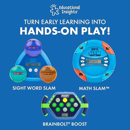 Educational Insights MathShark- Electronic Math Games, Addition, Subtraction, Division, and Multiplication Game, Handheld Games for Kids, Interactive STEM Learning Tools for Ages 6+