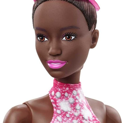 Barbie Winter Sports Ice Skater Brunette Doll (12 Inches) with Pink Dress, Jacket, Rose Bouquet & Trophy, Great Gift for Ages 3 and Up