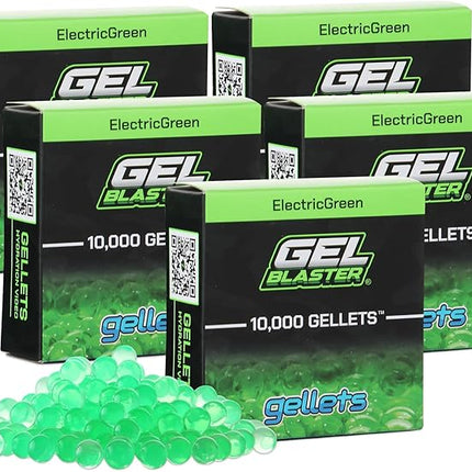 Gel Blaster Gellets Refill Ammo, 50,000 Green Gellets - All-Natural Eco Friendly, Non-Toxic, Non-Staining & Non-Irritating Water Based Gel Balls - Made Specifically for Gel Blaster