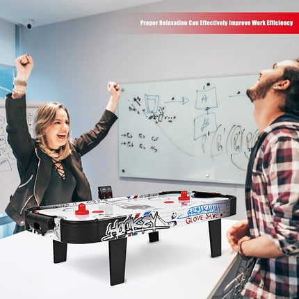 Goplus Air Hockey Table, 42 Inch Tabletop Air Hockey Game with LED Scoreboard, 2 Pucks, 2 Pushers, Powerful Motor, Indoor Arcade Table Gaming Set for Kids Gift