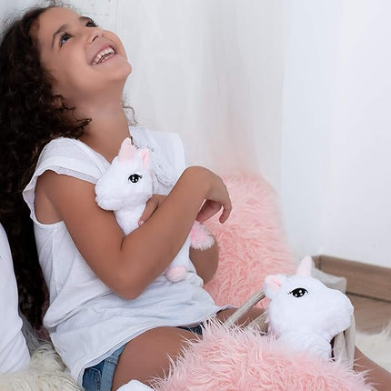 Perfectto Design Unicorn Toy for Girls Age 3-10. 4 PCS Set - Mommy and Baby Stuffed Animals, Bag and a Doll Blanket. Unicorn Gift for 3-8 Year Old Birthdays and Christmas.