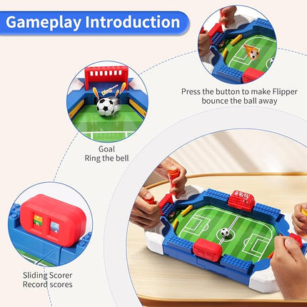 Foosball Table Soccer Board Game for Kids, Mini Football Games Set Gifts Toys for Indoor Sports Family Playroom Party Game Interactive Birthday Sports Gift for Boys Girls 3 4 5 6 7 8-12