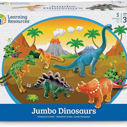 Learning Resources Jumbo Dinosaurs - Toddler Outdoor Toys, Animal Figurines, Montessori, Fine Motor Skills, Imaginative Play, Gits for Boys and Girls, Preschool Counting, Triceratops