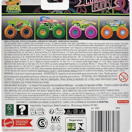 Hot Wheels Monster Trucks Glow in The Dark 1:64 Scale Trucks (Loco Punk)