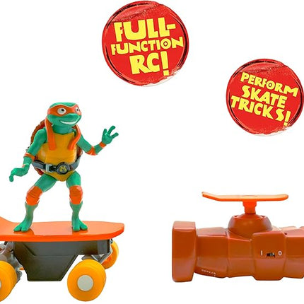 Teenage Mutant Ninja Turtles Michelangelo Half Pipe RC Vehicle Movie Edition Ages 5+ - Skate + Performs Tricks - 2.4GHz RC Controller