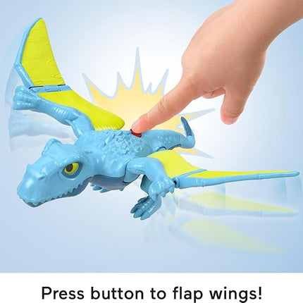 Fisher-Price Imaginext Jurassic World Dinosaur Action Figure with Kid-Activated Wing Motion, Approx 7.5-inch Dimorphodon Dino Toy