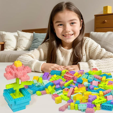 Building Bricks 1000 Pieces in Pastel Colors, Classic Building Blocks Toys & Gifts for Boys & Girls Aged 4+