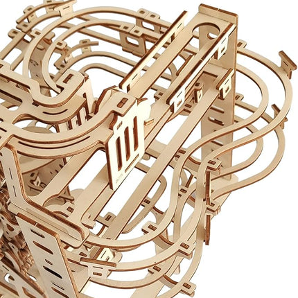Wooden Marble Run 3D Puzzle - Wood Crafts Mechanical Marble Run Assembly Building Model Kits - Wooden Puzzle DIY Brain Teaser Puzzles - Christmas Birthday Gifts for Adults & Teens