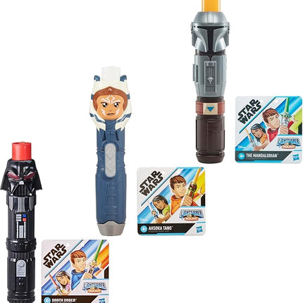 STAR WARS Lightsaber Squad 3-Pack, The Mandalorian, Ahsoka, and Darth Vader Lightsabers, Toys for 4 Year Old Boys and Girls (Amazon Exclusive)