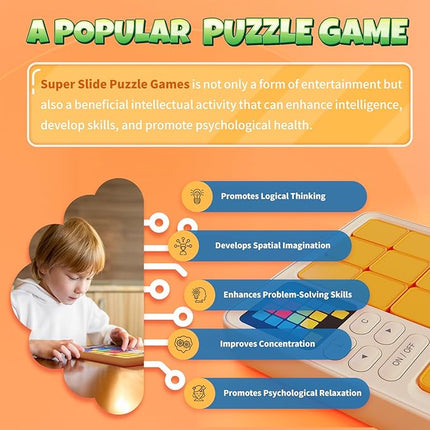 HOMESTEC Super Slide Puzzle, Hand Held Travel Games for Kids, Brain Teaser Toys Road Trip Activities for Boys Girls Adults, Birthday Easter Basket Stuffers
