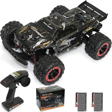 1:18 RC Truck 40KM/H High Speed Brushed RC Car RTR 4WD Monster Truck, All Terrain Off-Road Waterproof 2.4GHZ Hobby Grade RC Car for Beginners and Adults (1809-Yellow)