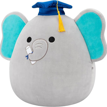 Squishmallows Original 12in Lemus The Grey Elephant with Graduation Cap – Official Jazwares Plush (Medium-Sized)