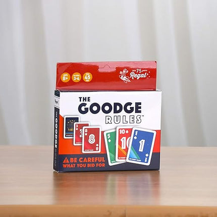Regal Games The Goodge Rules Fun Card Game Set - 3 4 Player Card Games for Adults, Kids, Teens - Fun & Travel Playing Cards for Game Night (1 Deck, 51 Cards)
