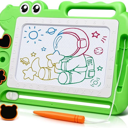 AiTuiTui Magnetic Drawing Board Toddler Toys Gift for Girls Boys, Color Sketch Writing Scribble Doodle Pad Travel Games, Educational Learning Kids Toys for Toddlers Birthday (Green)