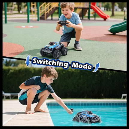 Waterproof Monster Truck Gesture RC Car, 4WD Amphibious Hand Controlled Remote Control Toy for Kids, All-Terrain Off-Road Vehicle for Boys Ages 6-7 8 9 10 11 12 Year Old, Present