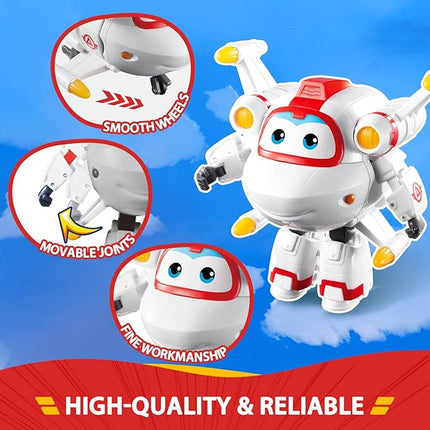 Super Wings 5" Transforming Astro Airplane Action Figure - Fun Toy for Kids Ages 3+ (White)