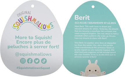 Squishmallows Original 12-Inch Berit Cream Moth with Paisley Wings - Official Jazwares Plush