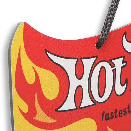 Mattel Hot Wheels Fastest Cars Hanging Metal Sign - Retro Hot Wheels Sign for Kids' Bedroom or Man Cave