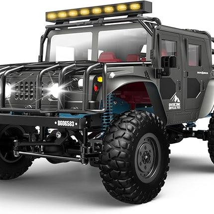 SIMREX 1:12 Scale All-Terrain Remote Control Car, 4WD RC Cars with 2.4 GHz, RC Climbing Truck, IPX4 Waterproof Off-Road Vehicle with Two Rechargeable Batteries, for Kids Teens Adults