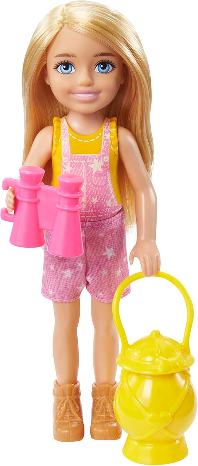 Barbie It Takes Two Camping Playset with Blonde Chelsea Small Doll Owl, Sleeping Bag & Accessories