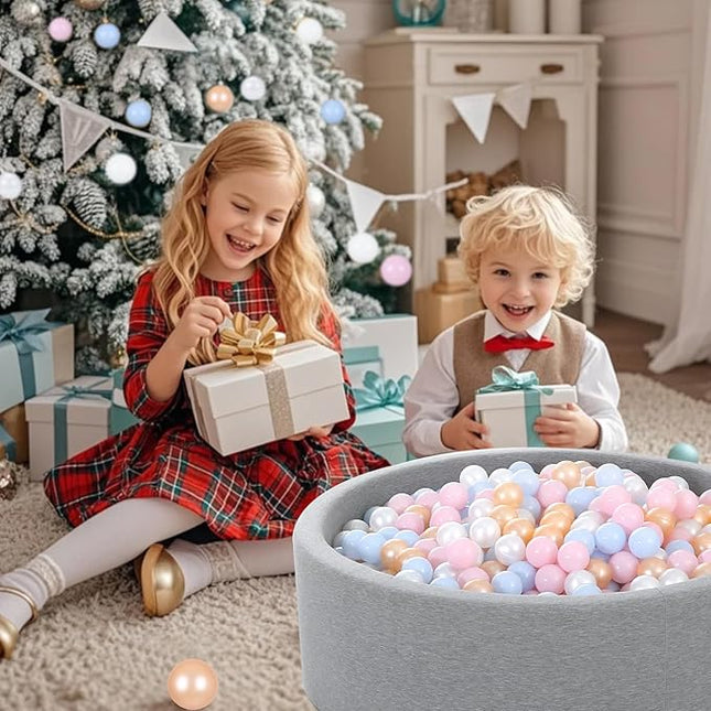 Ball Pit Balls Pack of 100 200 500 - Star and Round Set BPA Free Phthalate Free Non-Toxic Crush Proof Play Balls Soft Plastic Balls for Toddlers Baby Kids Birthday Pool Tent Party