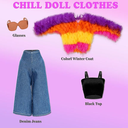 23 Pieces Doll Clothes & Accessories for 11.5 Inch Girl Dolls Include 5 Tops 5 Pants Fashion Outfits 5 Coats Jacket 5 High Heels 5 Flat Shoes and 3 Accessories for 11.5 Inch Girl Dolls Fashion Set