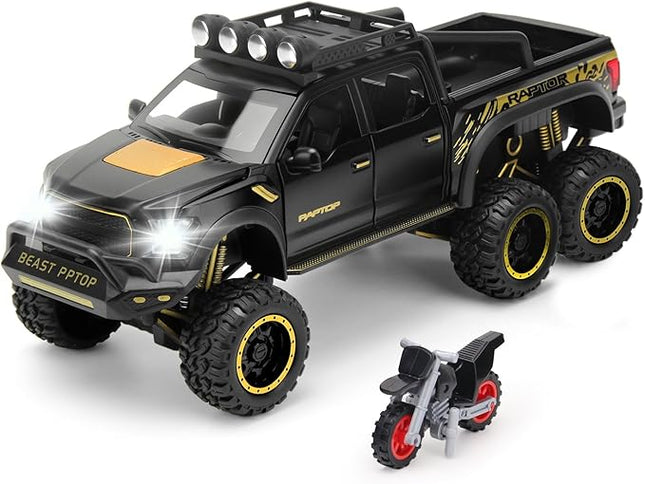 Toy Truck Pickup Model Car for Boys Age 3-8 Diecast Truck by F150 with Sound and Light for Kids, Pull Back Car Gift Toys for 4-7 Years Old