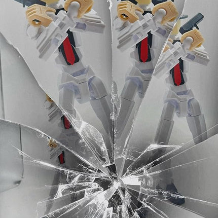 3D Printed 8.13-inch Action Figure Dummy-Mici20, Full Body Mechanical Movable Toy, Multiple Accessories, Desk Decoration (3 HandsType, Bracket, Weapons, Armour) (White)