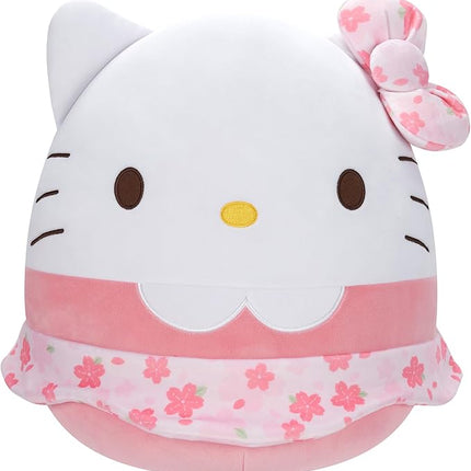 Squishmallows Original Sanrio 14-Inch Hello Kitty Floral Dress and Bow Plush - Medium-Sized Ultrasoft Official Jazwares Plush