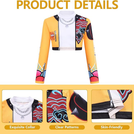 Girls Demon Pop Singer Hunters Costume 3-14 Years Stage Dance Idol Cosplay Outfit, Kids Halloween Costumes