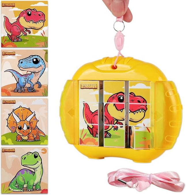 3D Rotating Puzzles for Kids 3 4 5 6 7 8 Year Old, 4 Puzzles in 1, Toddler Toy for Travel, Car, Airplane, Road Trip Activities, Fine Motor Skills, Fidget, Boys & Girls Gifts