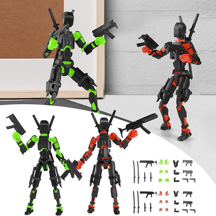 T13 Action Figure (Assembly Completed) Titan 13 Dummy 13 Action Figure Robot 13 Figure 3D Printed Articulated Multi-Jointed Movable Robot Model (2 Pack-E)