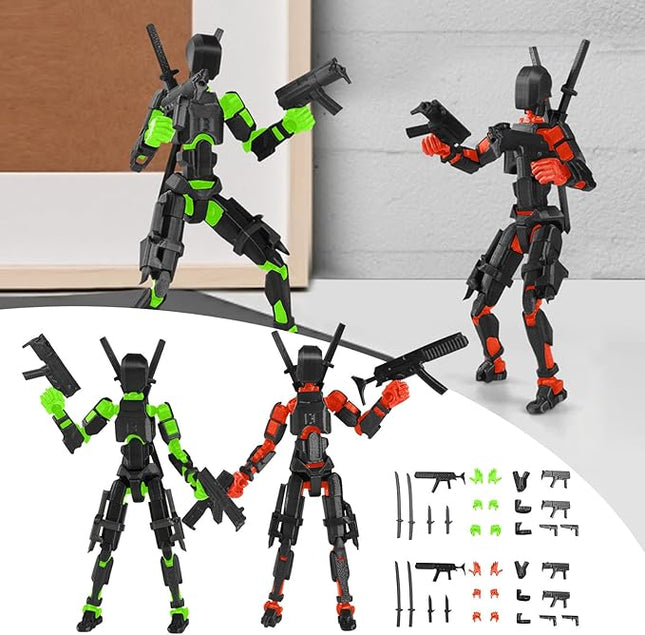 T13 Action Figure (Assembly Completed) Titan 13 Dummy 13 Action Figure Robot 13 Figure 3D Printed Articulated Multi-Jointed Movable Robot Model (2 Pack-E)
