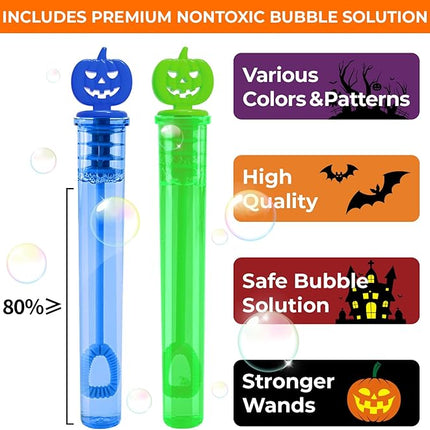 200PCS Halloween Party Favor, Halloween Bubble Wands for Kids, Halloween Trick or Treat Toys, Goodies Bag Fillers, Pinata Fillers, Mini Bubble Wands for Party Supplies