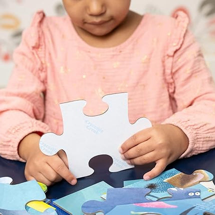 Crocodile Creek 36-Piece Jigsaw Floor Puzzle - Fun Floor Puzzles for Kids Ages 3-5 - Heavy-Duty Shaped Box for Storage - Jungle Friends - 24" W x 18" H Finished